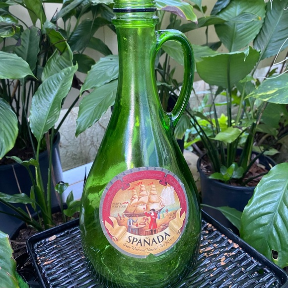 Other - VTG SPANADA Rare Green Wine Half Gallon Bottle With Handle. No Cover/Cap